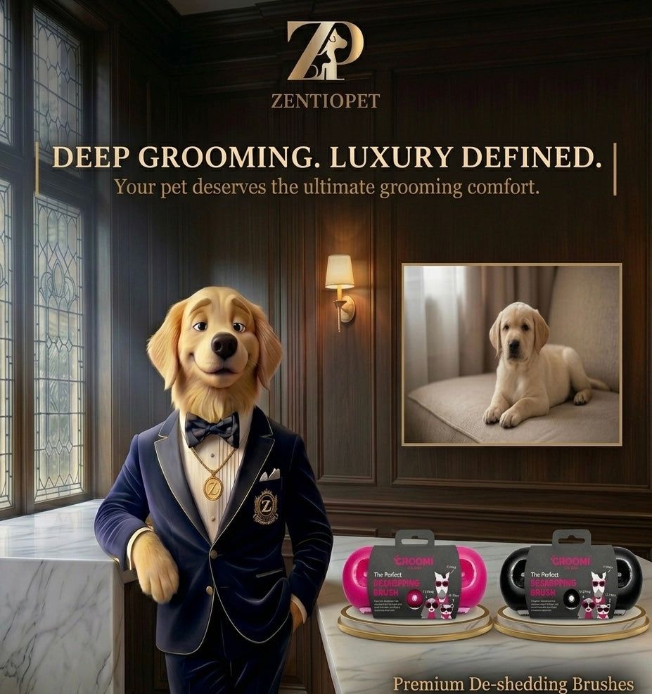 Zentio™ Premium Dual De-Shedding Brush Set – Professional Pet Grooming Tool