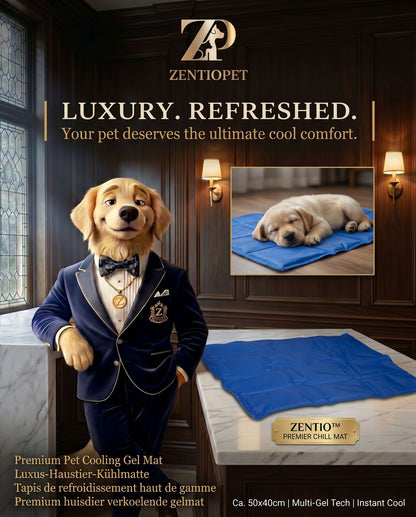 Zentio™ Premium Cooling Gel Mat | Luxury Pressure-Activated Pet Chill Pad (50x40 cm)