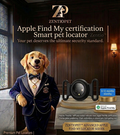 Zentiopet™ Smart Pet Finder: Apple Find My® Edition Global Tracking Defined. Zero Monthly Fees, Lifetime Peace of Mind