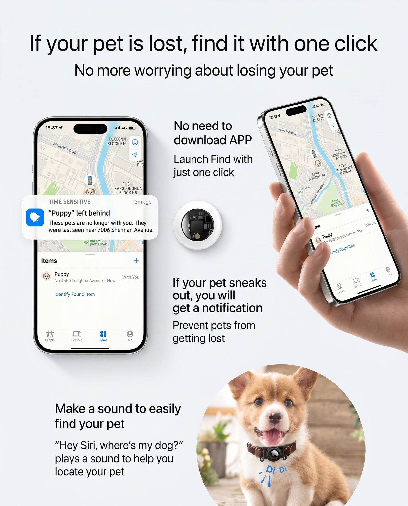 Zentiopet™ Smart Pet Finder: Apple Find My® Edition Global Tracking Defined. Zero Monthly Fees, Lifetime Peace of Mind