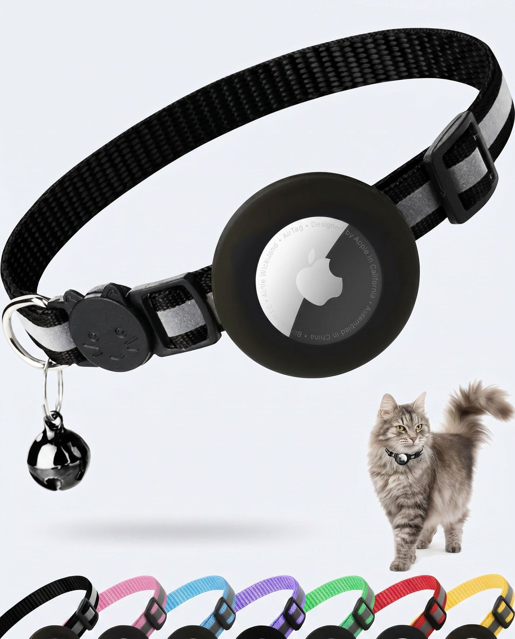 Zentiopet™ Smart Tracker Collar: Reflective AirTag Edition Safety Defined. Ultimate Peace of Mind with Breakaway Protection