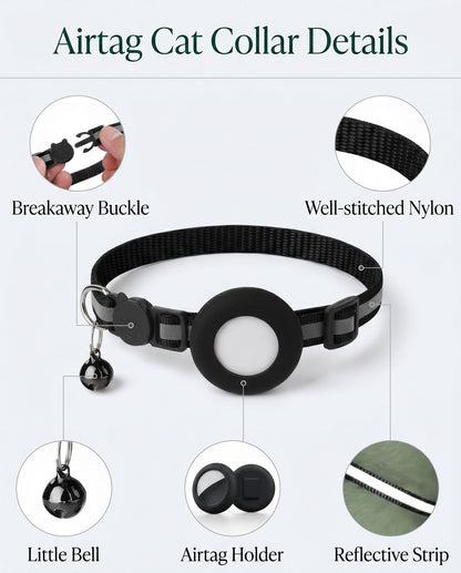 Zentiopet™ Smart Tracker Collar: Reflective AirTag Edition Safety Defined. Ultimate Peace of Mind with Breakaway Protection