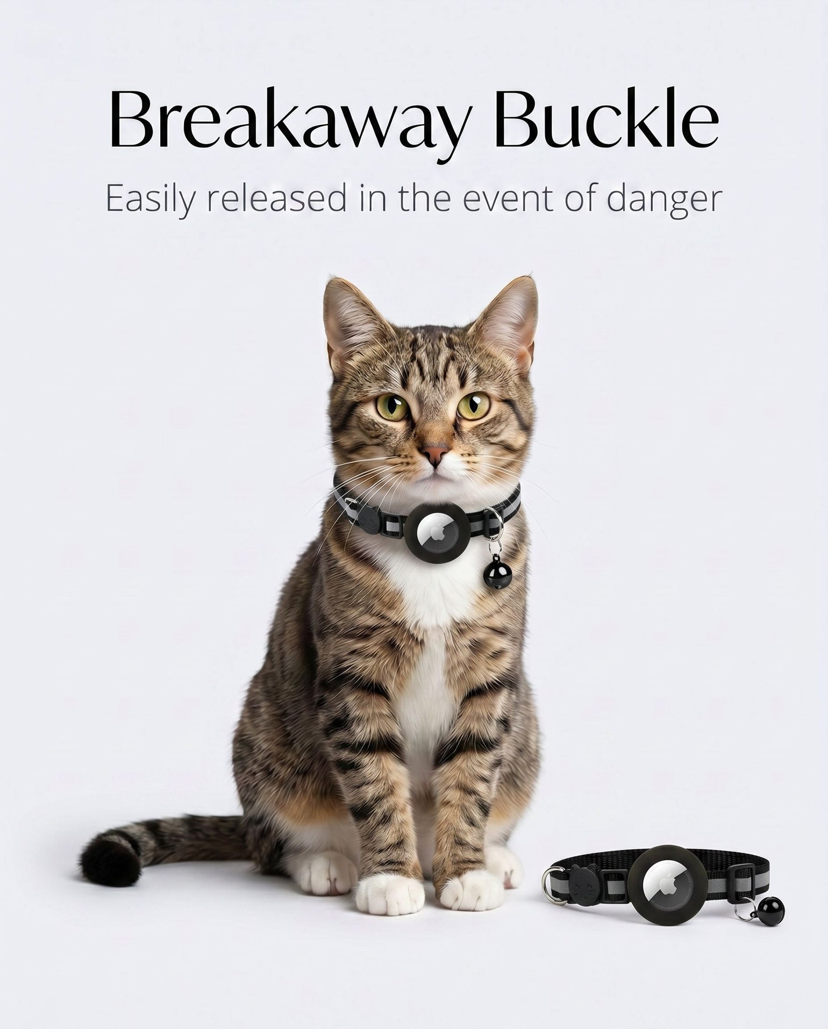 Zentiopet™ Smart Tracker Collar: Reflective AirTag Edition Safety Defined. Ultimate Peace of Mind with Breakaway Protection