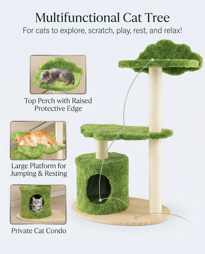 Zentio™ Forest Canopy Luxury Cat Tree – 97cm Premium Sisal Scratching Post & Condo
