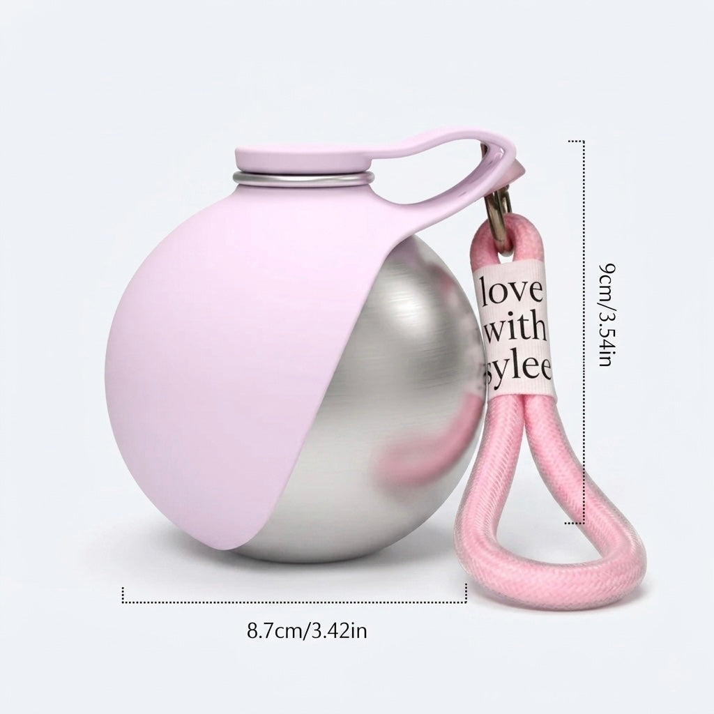 Zentio™ Spherical Stainless Steel Dog Water Bottle & Travel Bowl