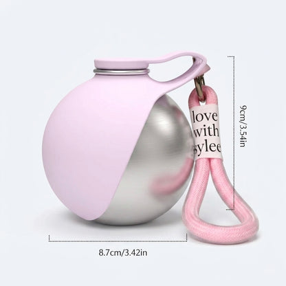 Zentio™ Spherical Stainless Steel Dog Water Bottle & Travel Bowl