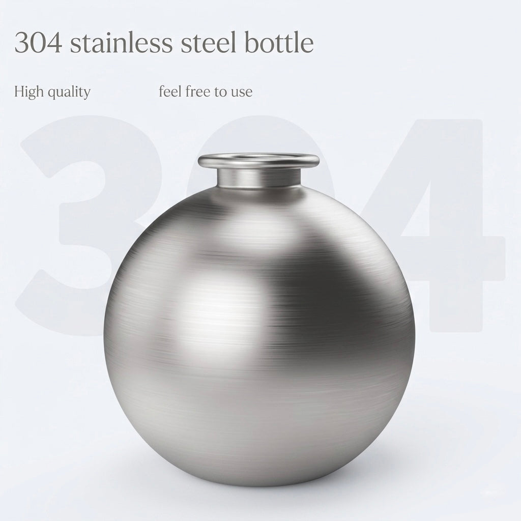 Zentio™ Spherical Stainless Steel Dog Water Bottle & Travel Bowl