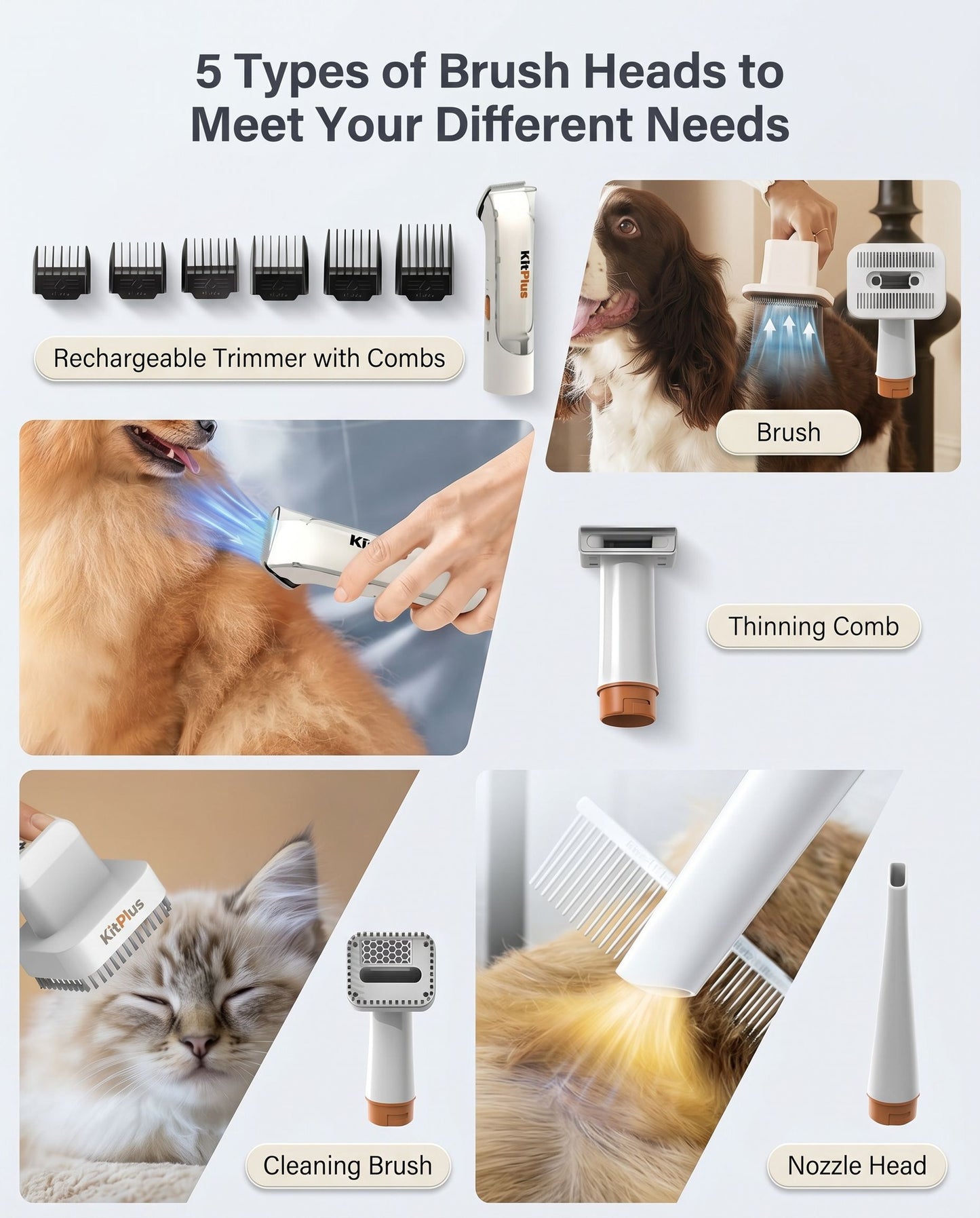 Zentio™ FurControl Pet Grooming Vacuum Kit