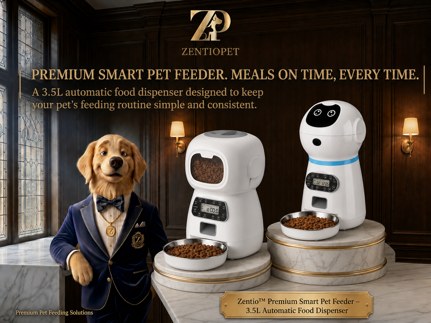 Zentio™ Premium Smart Pet Feeder – 3.5L Automatic Food Dispenser