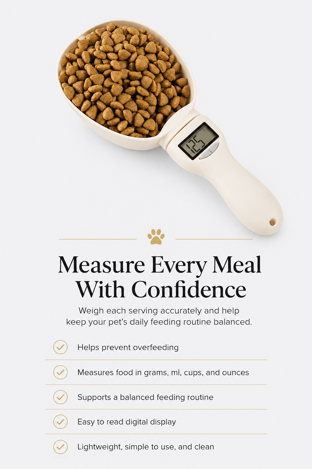 Zentio™ Digital Pet Food Measuring Scoop – Precision Portion Scale