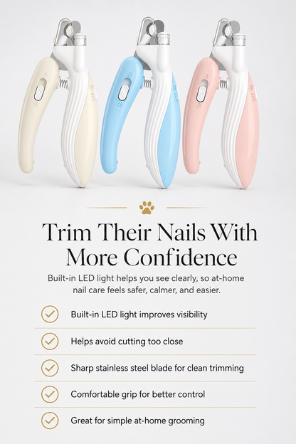 Zentio™ LED Pet Nail Clipper – Precision Claw Trimmer