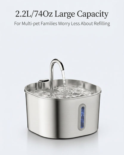 Zentio™ Premium Stainless Steel Pet Water Fountain