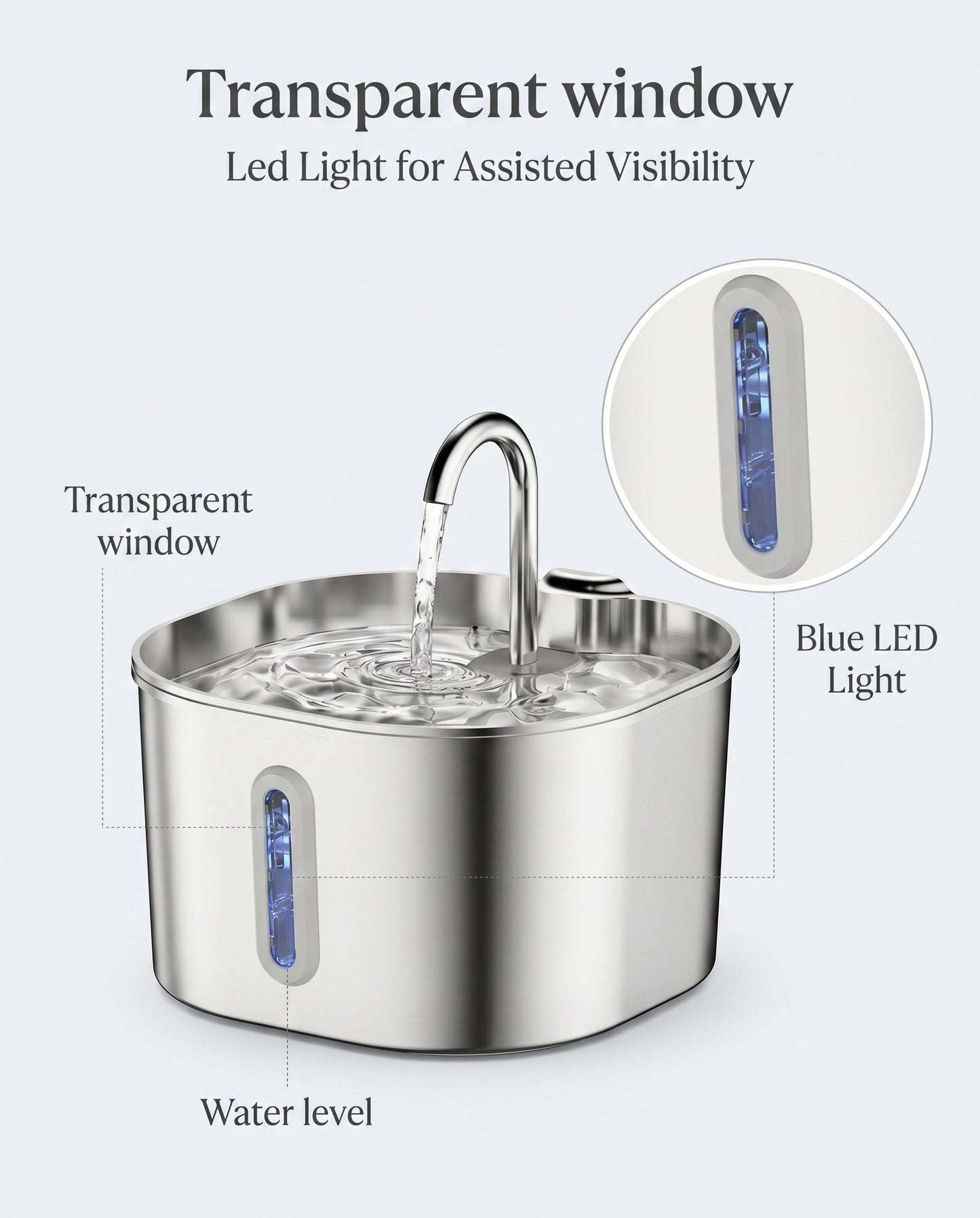 Zentio™ Premium Stainless Steel Pet Water Fountain