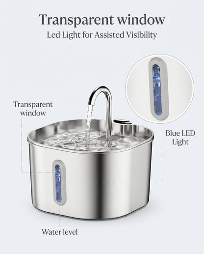 Zentio™ Premium Stainless Steel Pet Water Fountain