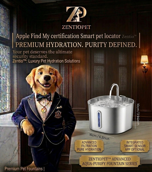 Zentio™ Premium Stainless Steel Pet Water Fountain