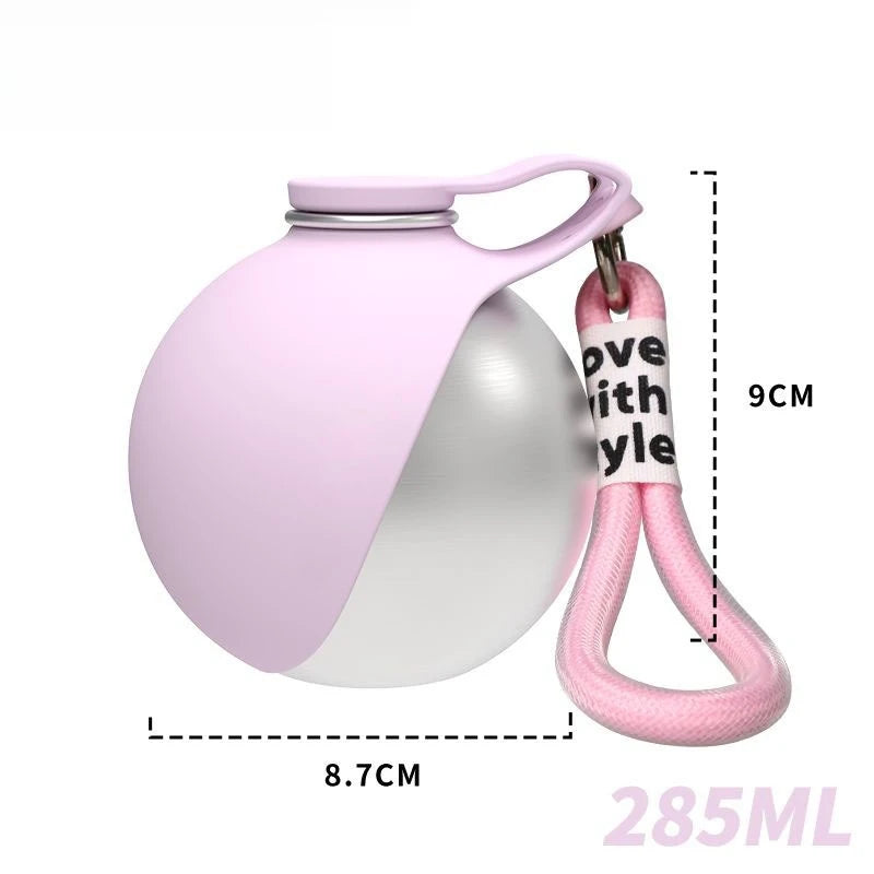 Zentio™ Spherical Stainless Steel Dog Water Bottle & Travel Bowl