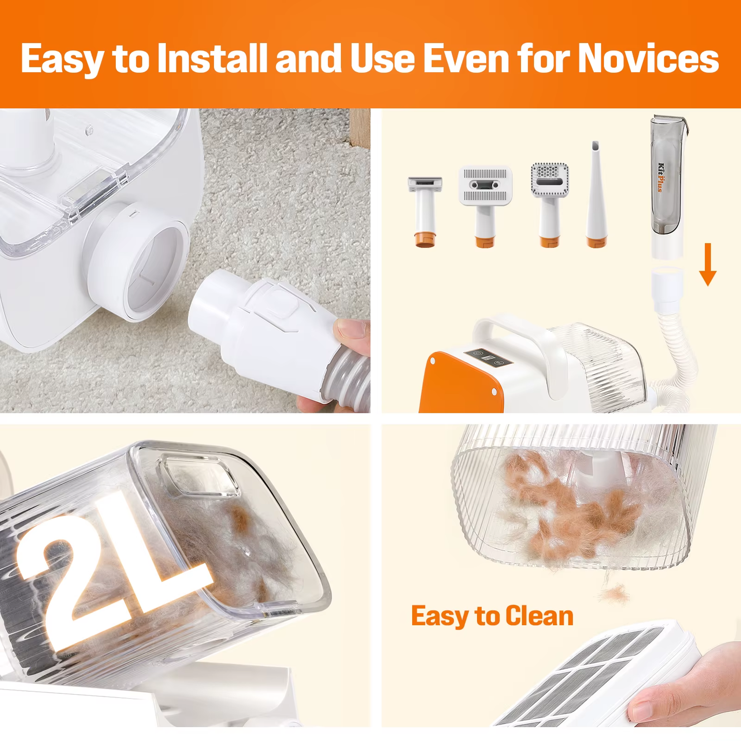 Zentio™ Professional Pet Grooming Vacuum Kit