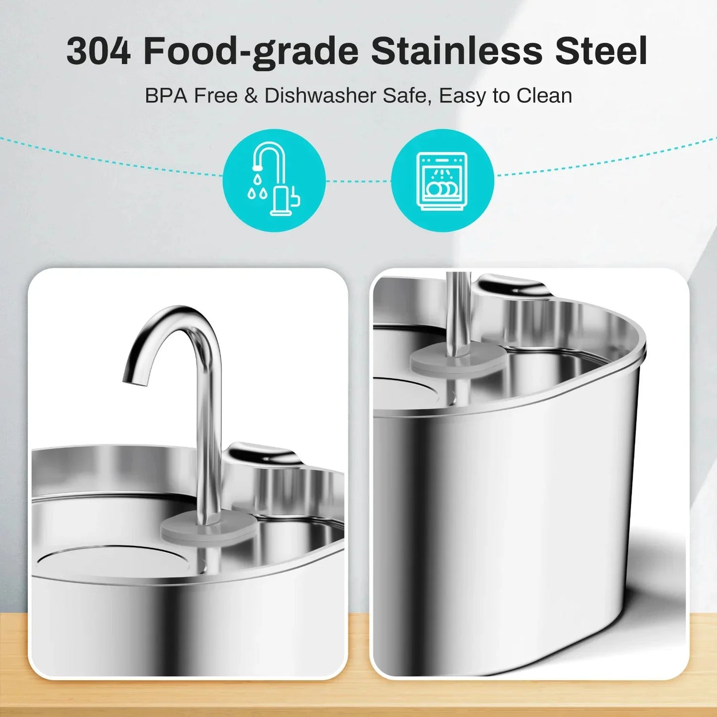 Zentio™ Premium Stainless Steel Pet Water Fountain