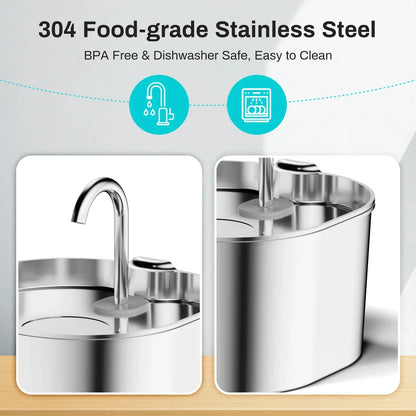 Zentio™ Premium Stainless Steel Pet Water Fountain