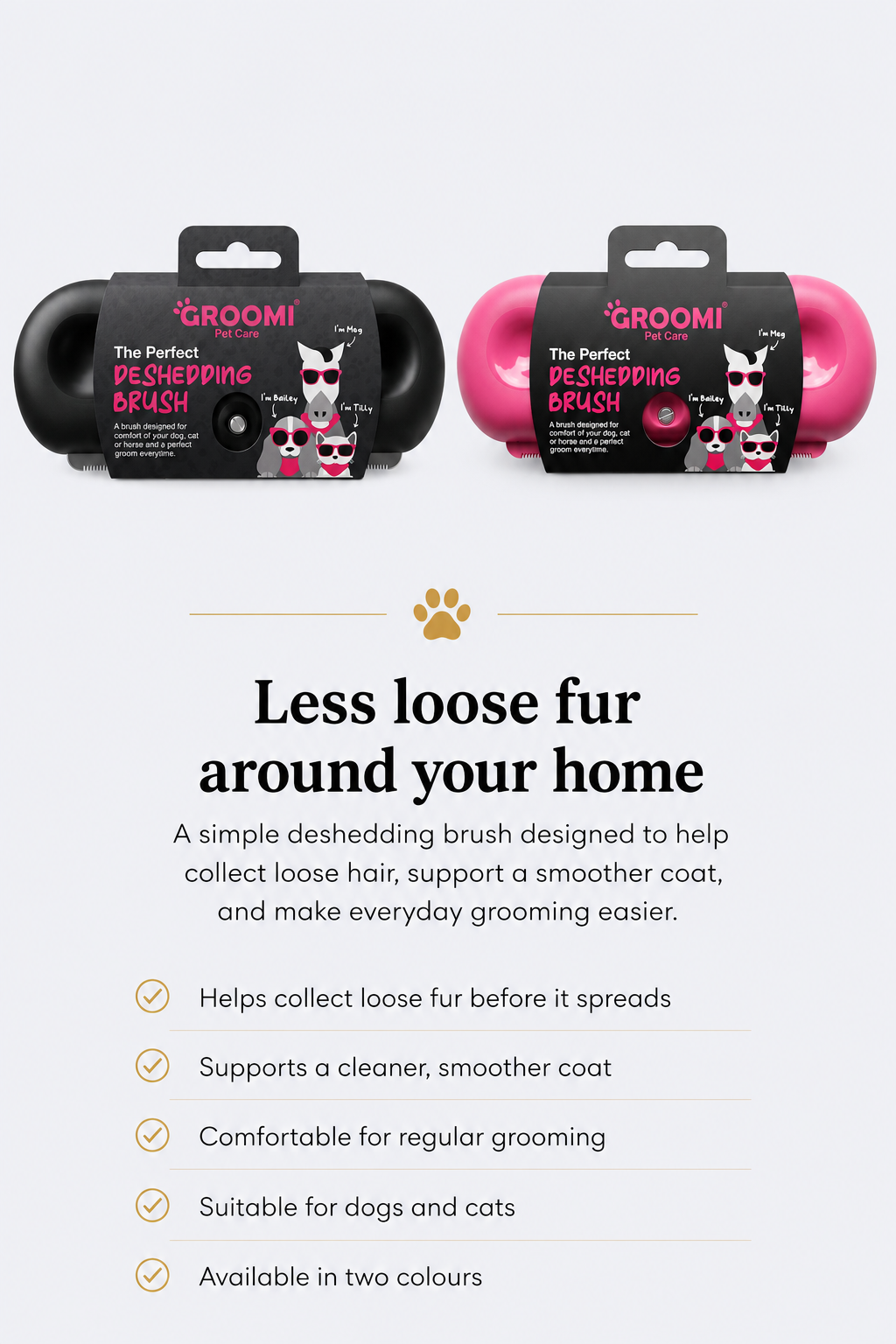 Zentio™ Premium Dual De-Shedding Brush Set – Professional Pet Grooming Tool